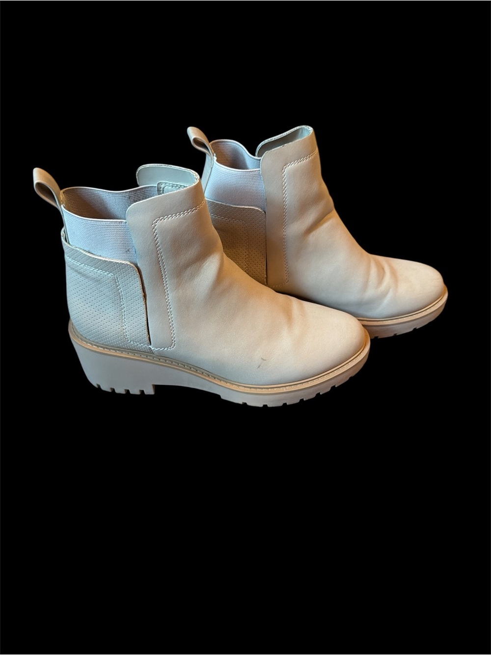 a.n.a Cream Lug Ankle Boots